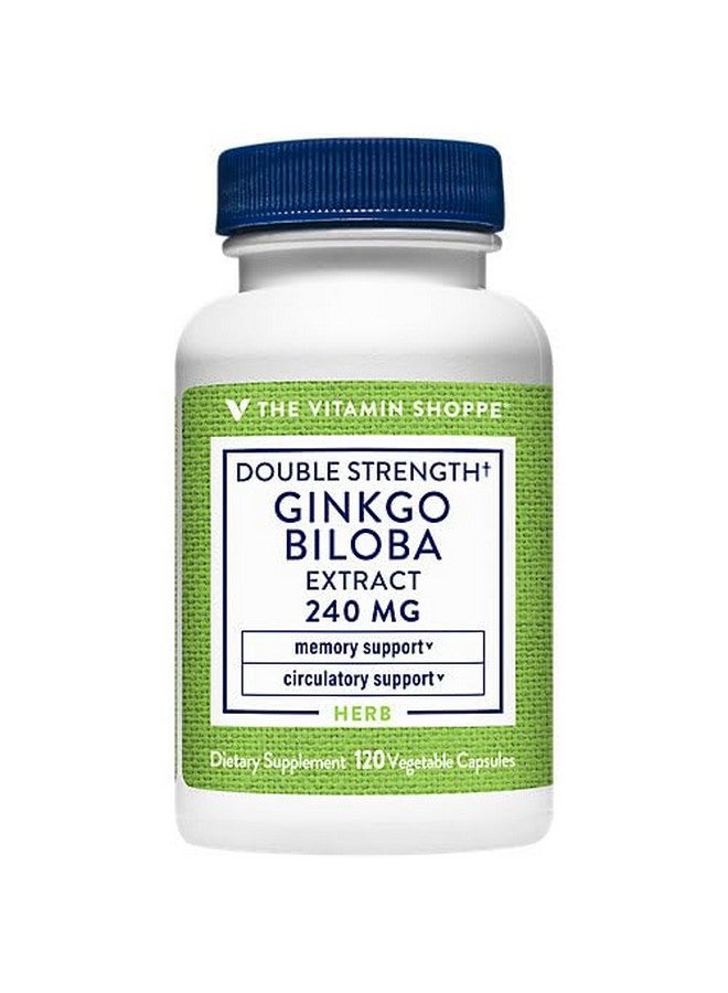 The Vitamin Shoppe Double Strength Ginkgo Biloba Extract a" Memory & Circulatory Support a" 240 MG (120 Vegetable Capsules) - Image 2