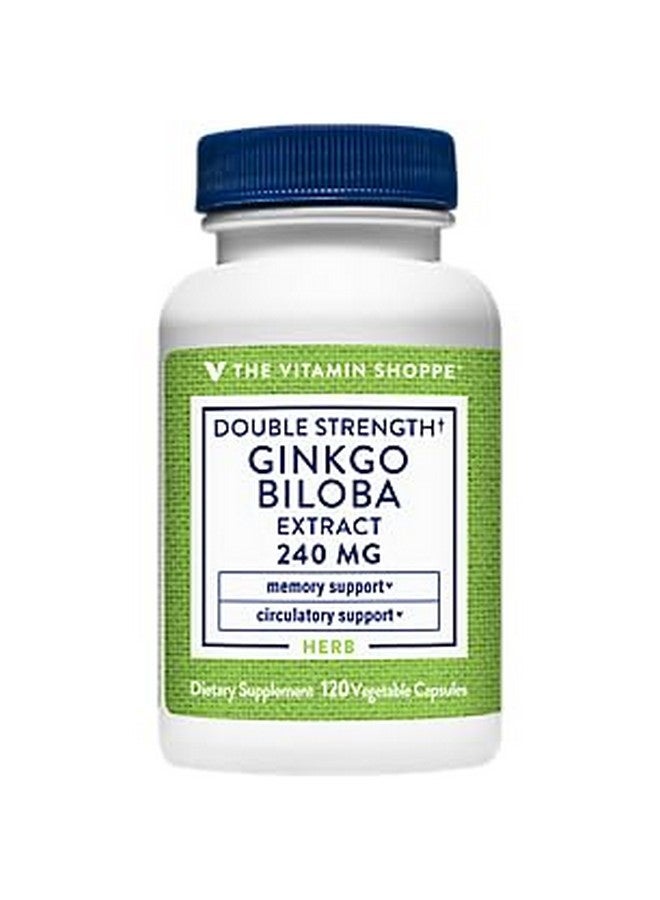 The Vitamin Shoppe Double Strength Ginkgo Biloba Extract a" Memory & Circulatory Support a" 240 MG (120 Vegetable Capsules) - Image 1