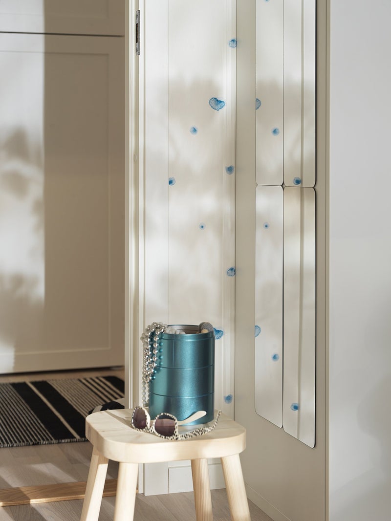 Baitique Kids Self-Adhesive Wardrobe Mirror with Blue Frame, Acrylic, 16x50 cm - Image 3