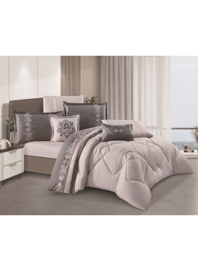 Hours Horse 8-piece king-size comforter set, embroidered with a modern and distinctive pattern  - Image 1