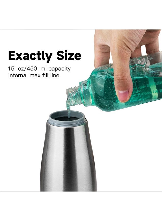 AIKE 15fl.oz Stainless Steel Liquid Soap Dispenser for Dish and Hand Soap - Image 4