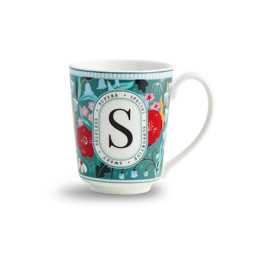 Shay Ceramic Medium Cup Set of 2, Sea Green & Pink, 320ml (12 oz) for Coffee & Tea | Glossy Finish Premium Stoneware - Image 1