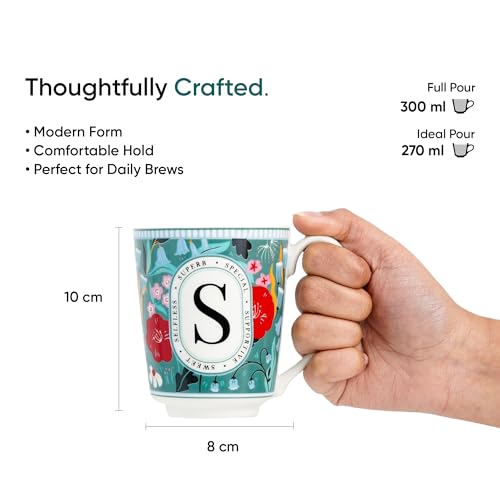 Shay Ceramic Medium Cup Set of 2, Sea Green & Pink, 320ml (12 oz) for Coffee & Tea | Glossy Finish Premium Stoneware - Image 5