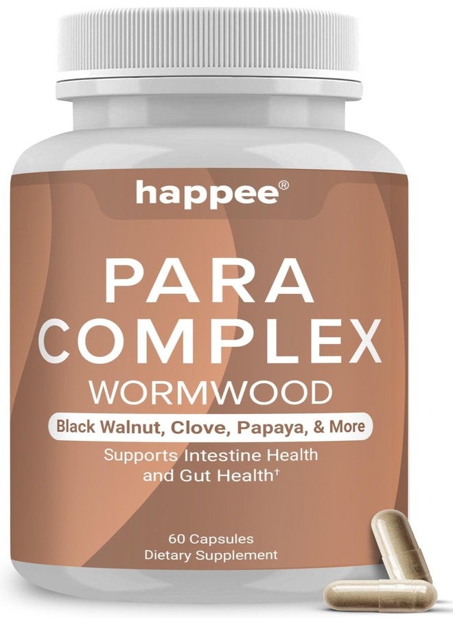 Happee ParaComplex Intestinal Guard for Humans - para Purge Herbal Cleanse for Gut Health & Digestive Balance - with Wormwood, Black Walnut, Garlic & More - 60 Capsules - Image 1