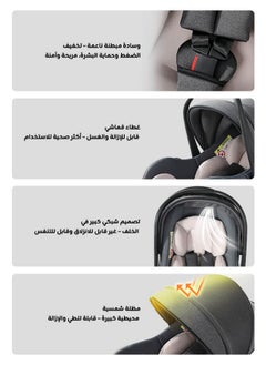 Riolio Portable Baby Car Seat Padded Soft Material Three Point Harness Ergonomic Design with Carrier Washable from Birth to 15 Months  - Image 4
