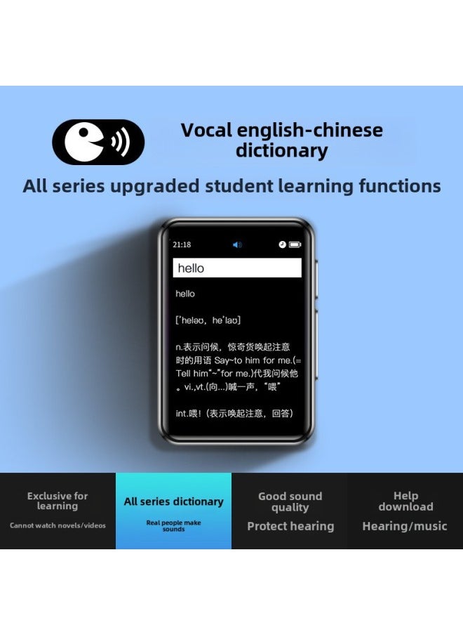 Bingjie Walkman Student Edition High-use Bluetooth English Listening Player Learning Artifact-Body Color:5.4 Touch Screen Long Battery Life Version/bluetooth 6.0 [free Bluetooth Wireless Headset/luxury Gift Bag-Memory Capacity:8gb [already Downloaded (primary, Middle And High School) Single Textbook Synchronization + Vocabulary + Music] - Official