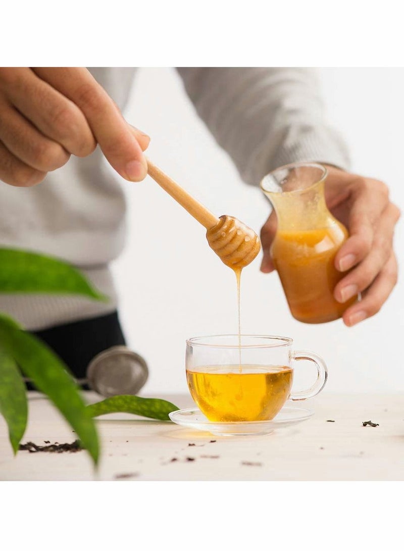 Excefore 6 عبوة عصي غمس العسل الخشبية الصغيرة، عصي غمس العسل الخشبية الصغيرة، مغلفة بشكل فردي، خادم لصندوق العسل لصب العسل، هدايا حفلات الزفاف - Image 3