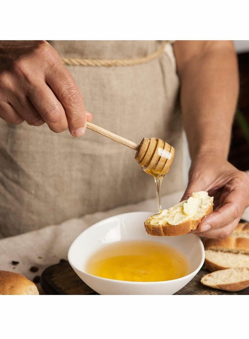 Excefore 6 عبوة عصي غمس العسل الخشبية الصغيرة، عصي غمس العسل الخشبية الصغيرة، مغلفة بشكل فردي، خادم لصندوق العسل لصب العسل، هدايا حفلات الزفاف - Image 2