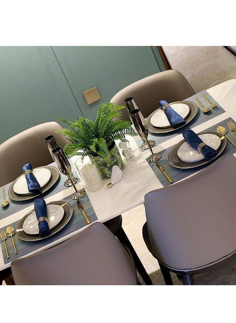 Set of 8 Placemats, Non-Slip Crossweave Woven Vinyl Insulation Place Mat Washable Table Mats for Restaurants Party Decoration 45 x 30 cm - Image 2