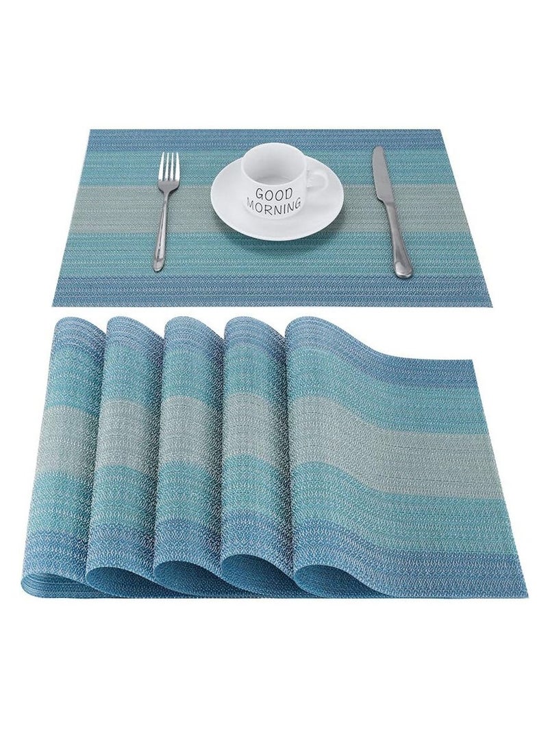 Set of 8 Placemats, Non-Slip Crossweave Woven Vinyl Insulation Place Mat Washable Table Mats for Restaurants Party Decoration 45 x 30 cm - Image 1