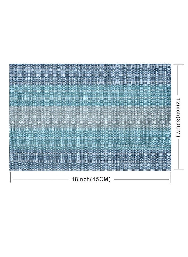 Set of 8 Placemats, Non-Slip Crossweave Woven Vinyl Insulation Place Mat Washable Table Mats for Restaurants Party Decoration 45 x 30 cm - Image 4