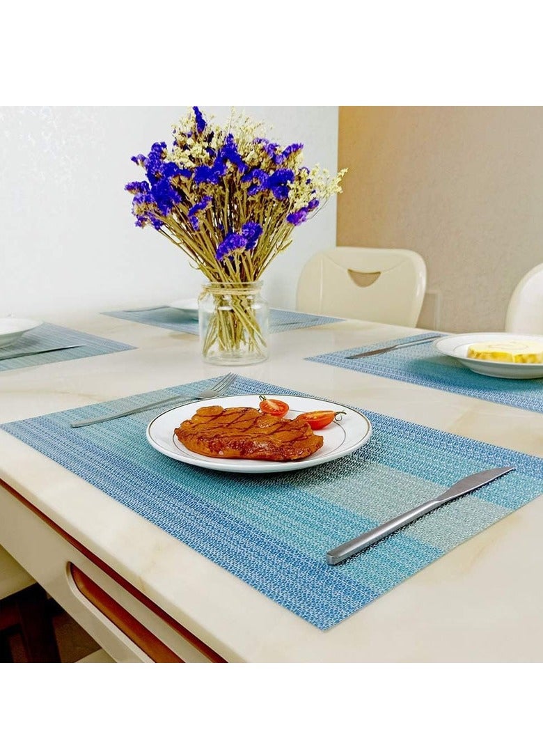 Set of 8 Placemats, Non-Slip Crossweave Woven Vinyl Insulation Place Mat Washable Table Mats for Restaurants Party Decoration 45 x 30 cm - Image 3