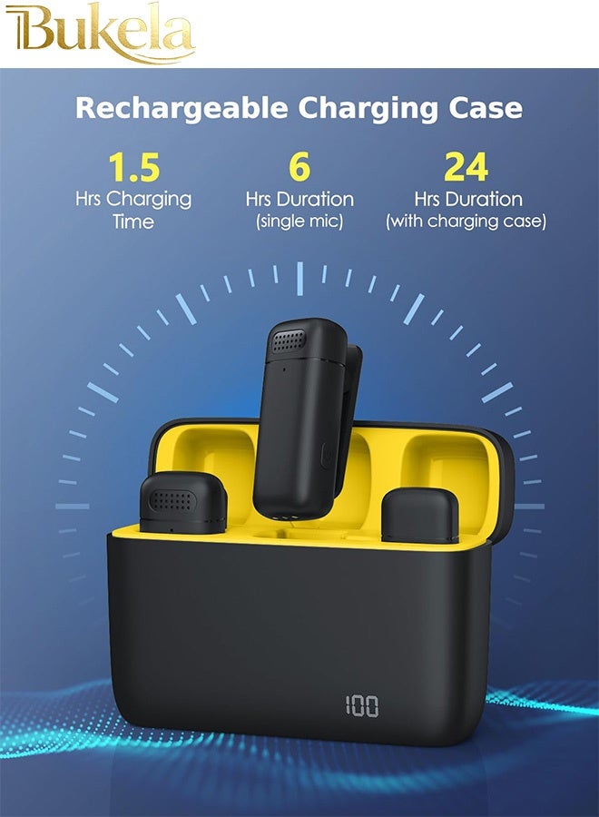 Bukela Wireless lavalier microphone for Type-C mobile phones, USB-C iPhone 15 charging case, noise-cancelling mini lavalier microphone, clip-on microphone for video recording, streaming singing - Image 3