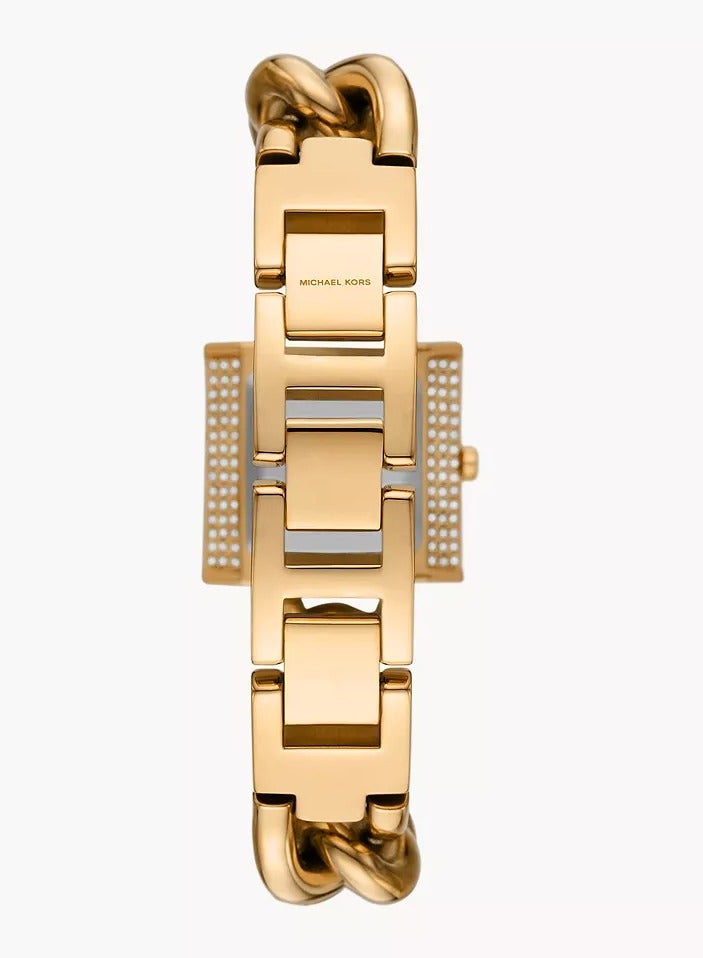 ام كي ساعة  Chain Lock بثلاثة عقارب من الفولاذ المقاوم للصدأ باللون الذهبي - 4711 - Image 2