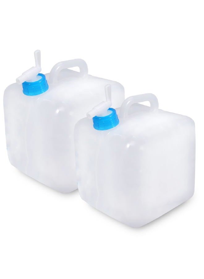 BEWBBAT 2 Pack Collapsible Water Container with Spigot 2.6 Gallon, Foldable Camping Water Storage Jug Portable Water Canteen for Outdoor Hiking, Fishing, Emergency - Image 1