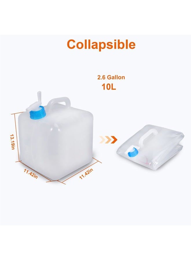 BEWBBAT 2 Pack Collapsible Water Container with Spigot 2.6 Gallon, Foldable Camping Water Storage Jug Portable Water Canteen for Outdoor Hiking, Fishing, Emergency - Image 2
