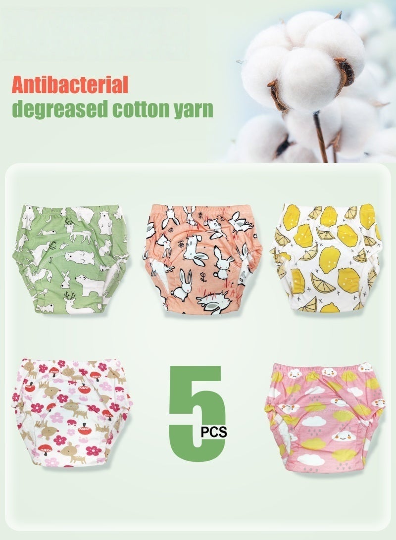 Baby Potty Training Underwear for Boys and Girls 5 Pack Absorbent Training Pants for Toddlers with Printed Reusable Cotton Toilet Training Pants for 12-18kg Kids (2-4 Years) - Image 3