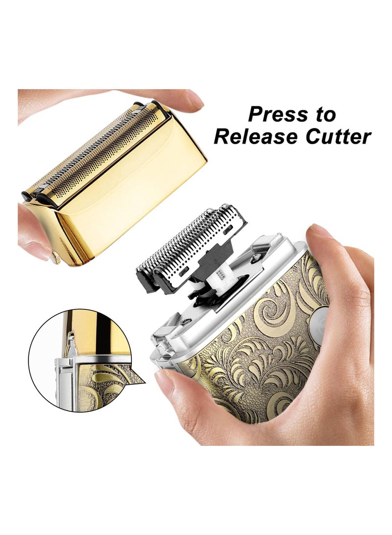 SYOSI Double Foil Shaver for Men, 2 Speed Electric Shaver with 2 Foil Cordless Barber Shaver Professional Barber Supplies Cordless Electric Razor Precision Beard Trimmer Foil Head Shaver Wet & Dry - Image 4