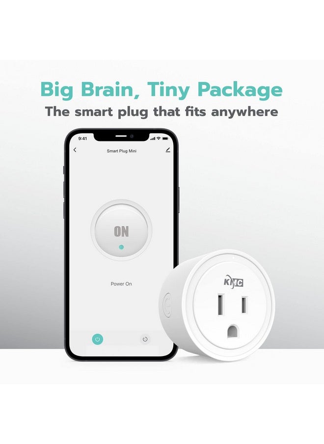 KMC - KMC Smart Plug Mini 4-Pack, Wi-Fi Outlets for Smart Home, Remote Control Lights and Devices from Anywhere, No Hub Required, ETL Certified, Works with Alexa and Google Home - Image 1