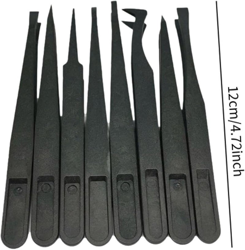 8 Pcs Anti Static Precision Tweezers Set for Electronics Repair Jewelry Making Soldering - Image 5