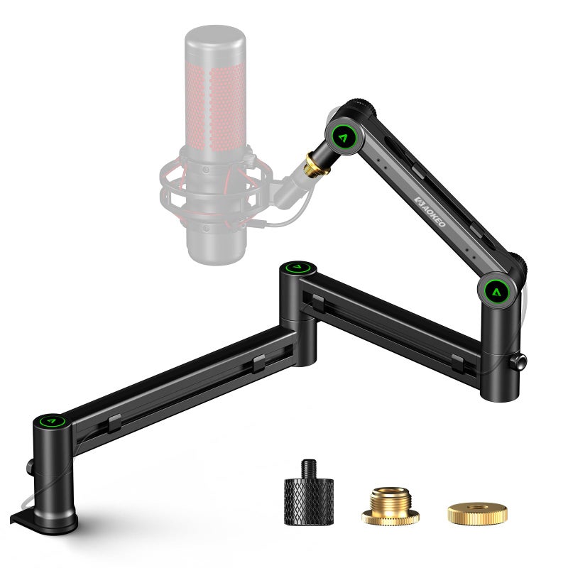 Aokeo Microphone Arm,Aokeo AK-58i Desk Low Profile Mic Boom Arm Stand,Suitable For Blue Yeti,Snowball iCE,HyperX QuadCast,SoloCast,Elgato Wave,Etc - Image 1