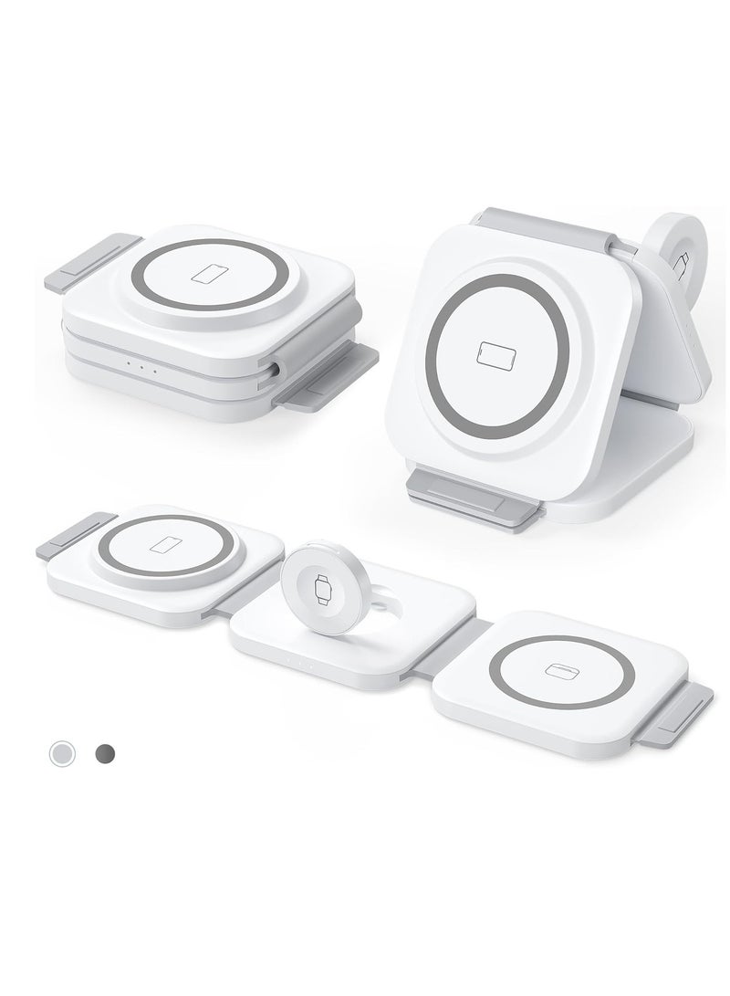 general 3 in 1 Wireless Charging Station for Apple Multiple Devices, Foldable Magnetic Fast Travel Charger, Compatible with MagSafe iPhone 16 15 14 13 12 Apple Watch & AirPod, Gift for Women - Image 1