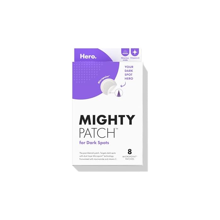 Mighty Patch Hero Cosmetics Micropoint™ for Dark Spots - Post-Blemish Dark Spot Patch with 395 Micropoints, Dermatologist Tested and Non-irritating (8 Count)