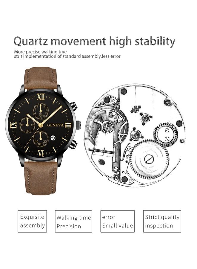 Geneva ساعة كواتز أنالوج للرجال بتصميم عصري - Image 2