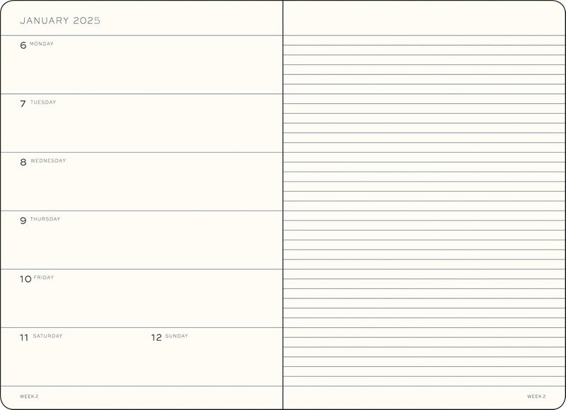 LEUCHTTURM1917 LEUCHTTURM1917  Weekly Planner and Notebook Softcover Medium A5 18month Jul 2024  Dec 2025 English Apricot  - Image 2