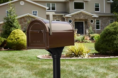 Architectural Mailboxes Hillsborough™ Heavy duty Decorative Steel Metal Post Mounted Mail Box for outside, Copper, Large Curbside Mailbox with Magnetic Latch - Image 2