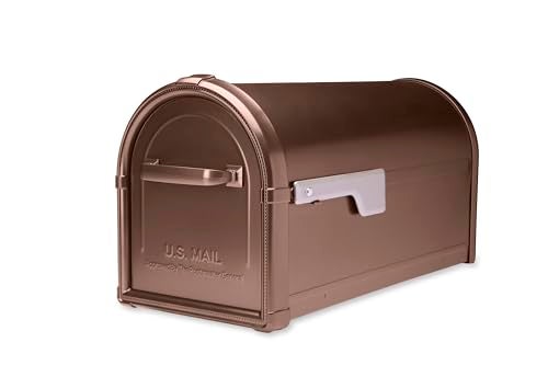 Architectural Mailboxes Hillsborough™ Heavy duty Decorative Steel Metal Post Mounted Mail Box for outside, Copper, Large Curbside Mailbox with Magnetic Latch - Image 1