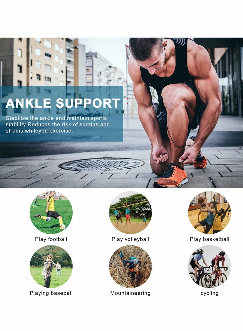 Ankle Brace Compression Sleeve (2 PACK), Adjustable Ankle Support for Men & Women, Breathable Ankle Sleeve w/Ankle Strap for Sprained Ankle, Swelling Relief Pain, Plantar Fasciitis, Achilles - Image 5