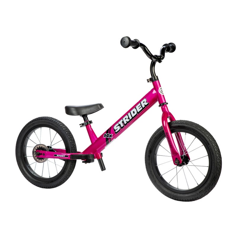 Strider 14x Funky Fuschia Balance Bike for Kids 3 to 6 Years Includes Custom Grips Padded Seat Performance Footrest AllPurpose TiresEasy Assembly Adjustments - Image 2