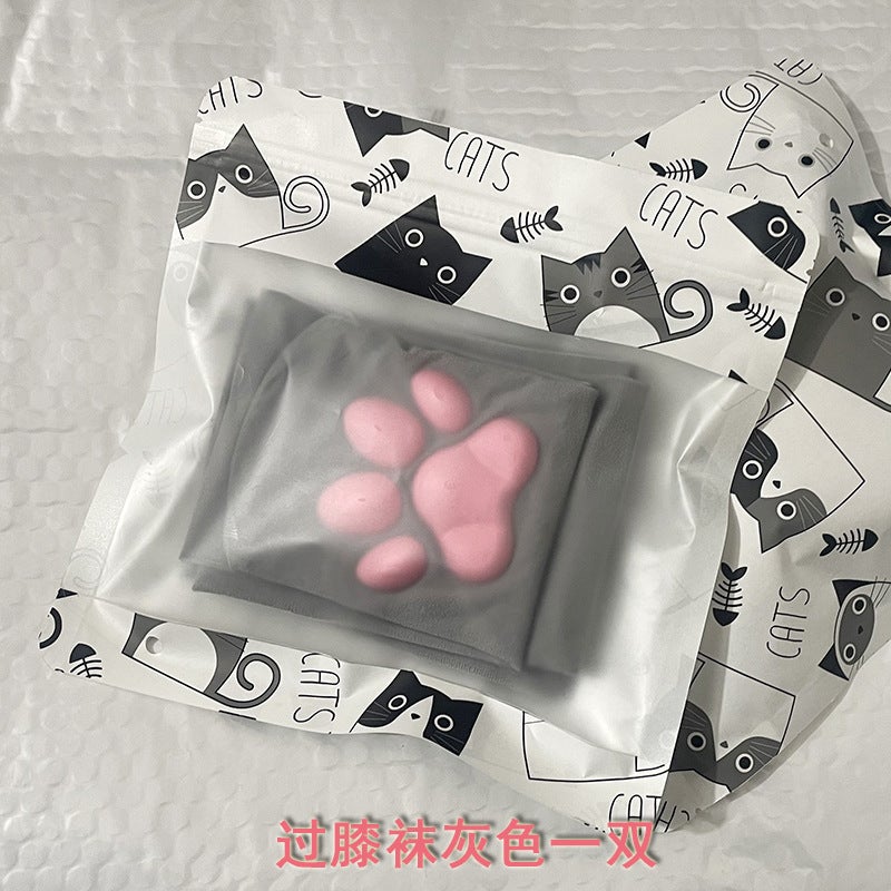 3D Cat Claw Socks Cute Lori Lolita Secondary Cos Animation Over-the-Knee Socks Long Silicone Meat Pad Cat Claw Socks - Image 1