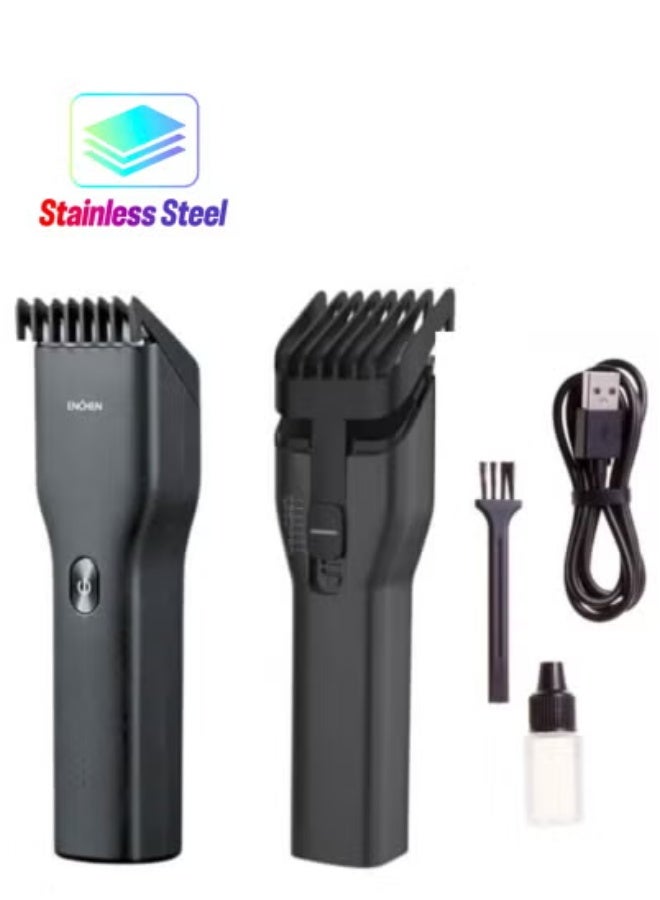 ENCHEN Professional Cordless Electric Hair Clippers for Men – USB Rechargeable Beard and Hair Trimmer with One-Button Length Lock, Adjustable Cutting Lengths (0.7–21mm), Quiet Motor, Precision Blades, LED Display, Multipurpose Grooming Tool (Black) - Image 2
