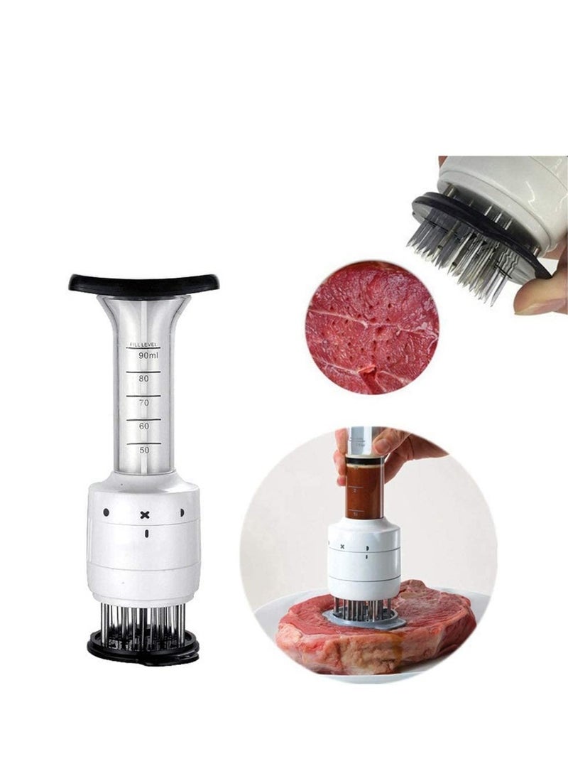 Sauce Enhancer Syringe, 2-in-1 Needle Meat Tenderiser Kitchen Injectable Steak Needle Meat Tenderiser Needle with Stainless Steel Loose Needle Essential Kitchen Tool  - Image 1