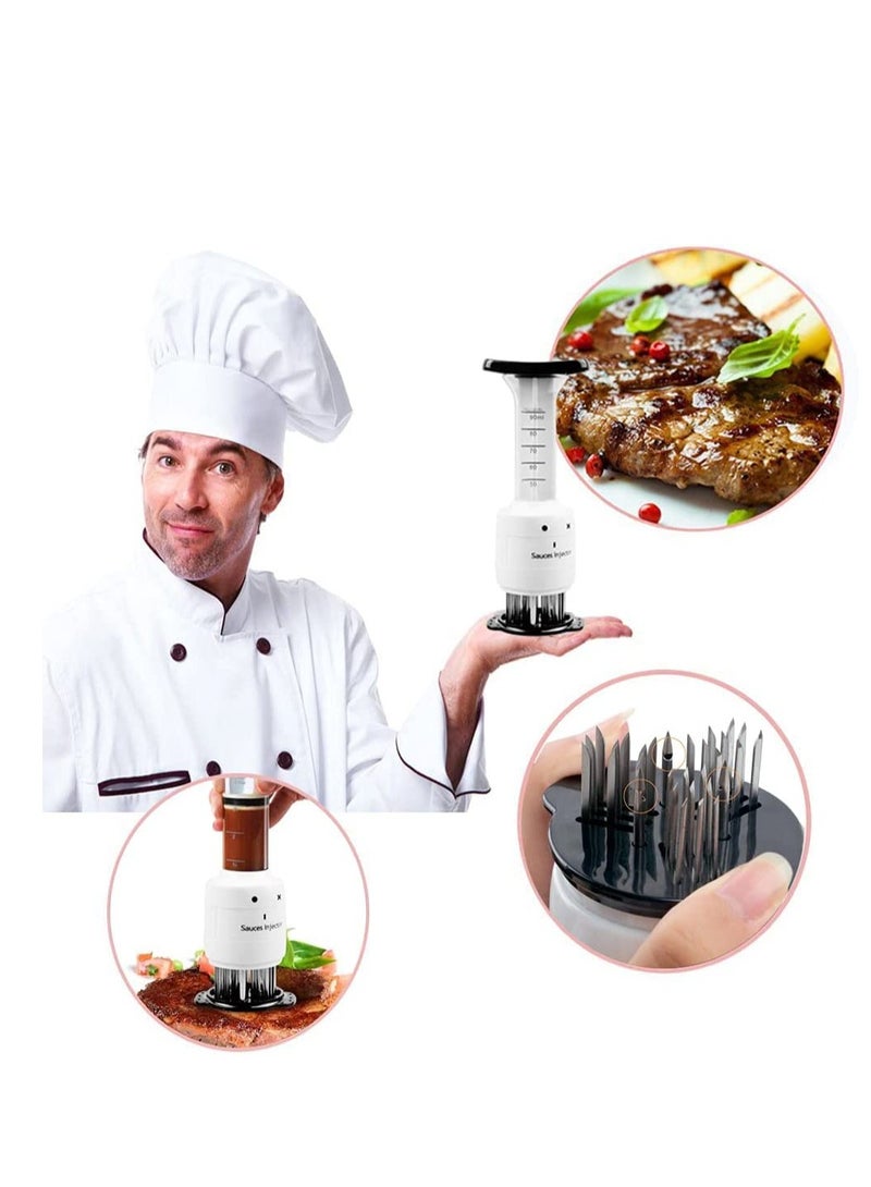 Sauce Enhancer Syringe, 2-in-1 Needle Meat Tenderiser Kitchen Injectable Steak Needle Meat Tenderiser Needle with Stainless Steel Loose Needle Essential Kitchen Tool  - Image 2