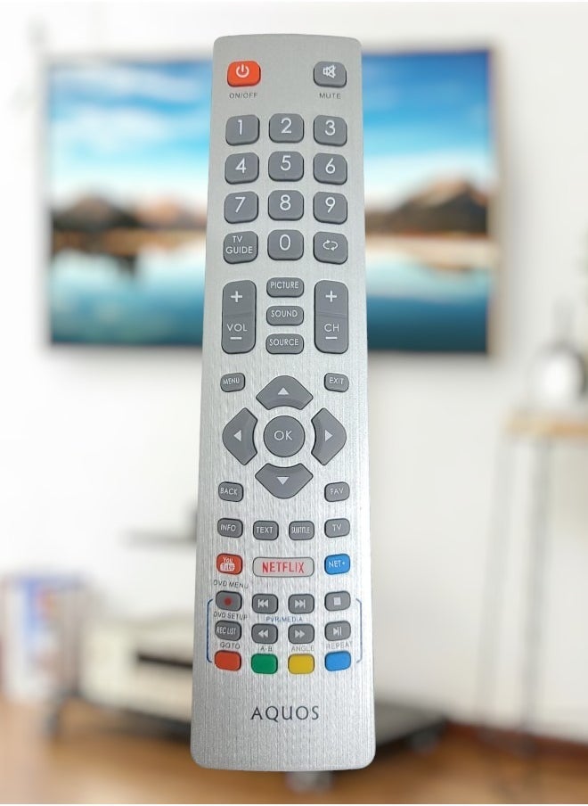 TV Remote Control For Sharp Aquos Silver