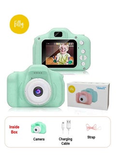 Filly Toy Digital Camera for Kids (Green), Gifts for Child Boys Girls, Mini Rechargeable, Shockproof Silicon Digital Camera for Kids  - Image 1
