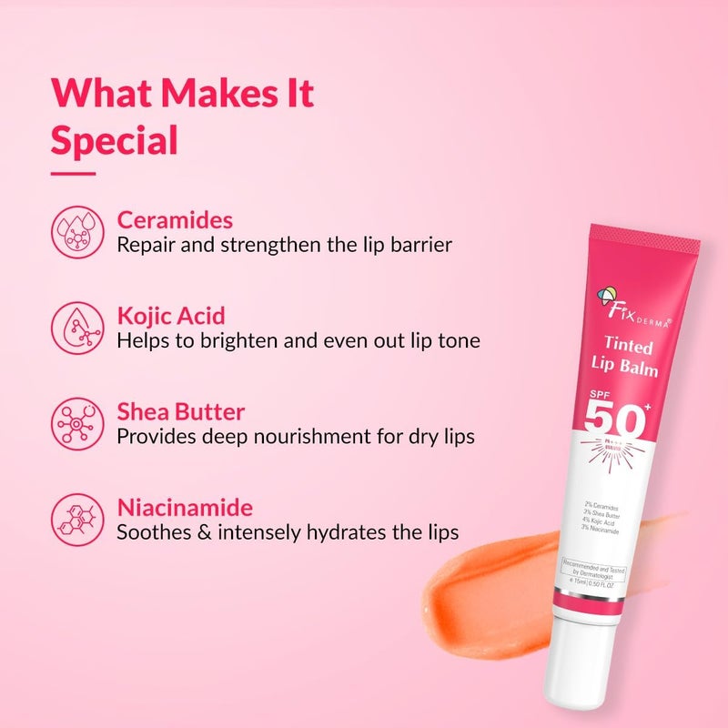 FIXDERMA LIP BALM WITH VITAMIN C AND VITAMIN E | LIP BALM FOR DARK & DRY LIPS & CHAPPED GLOSS FOR WOMEN & MEN - 15ML - Image 3