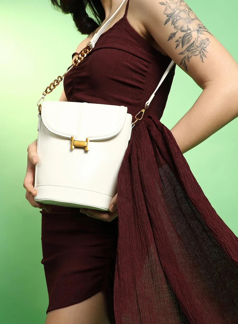 Haute Sauce  The Monogram Sling Bag - Powder White for Women | Best Price UAE