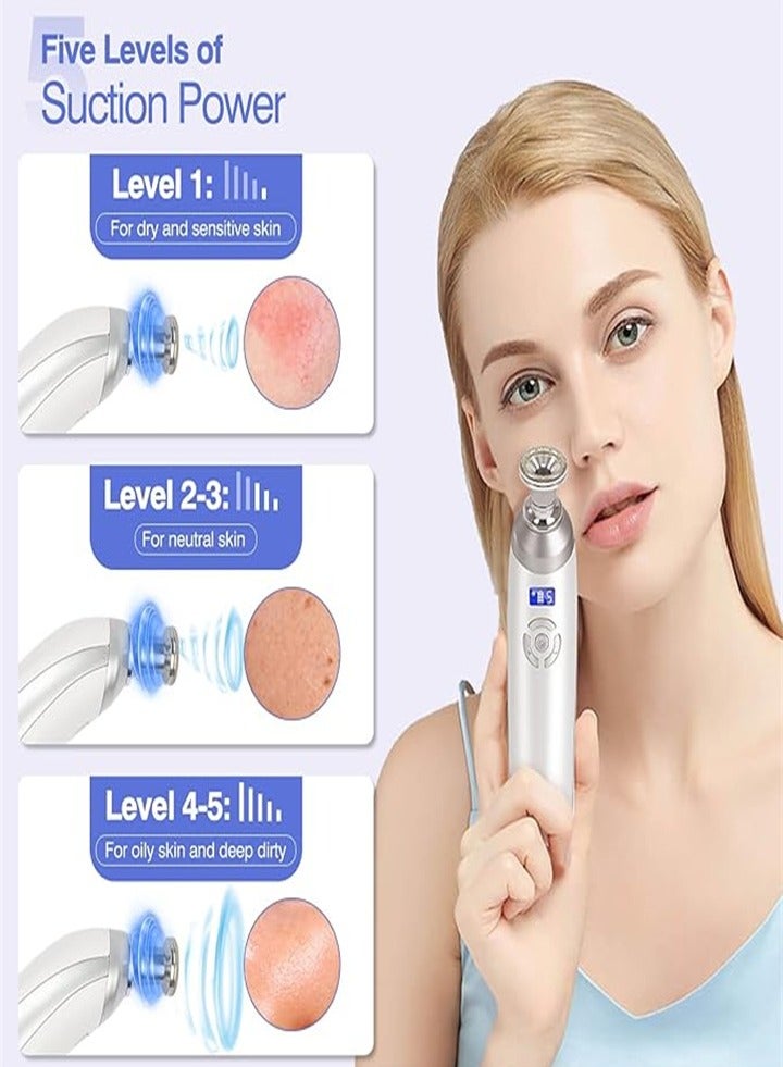 New Rechargeable Diamond Microdermabrasion Machine, Professional Handheld Microdermabrasion Facial Tool for Home Skin Care (White) - Image 2