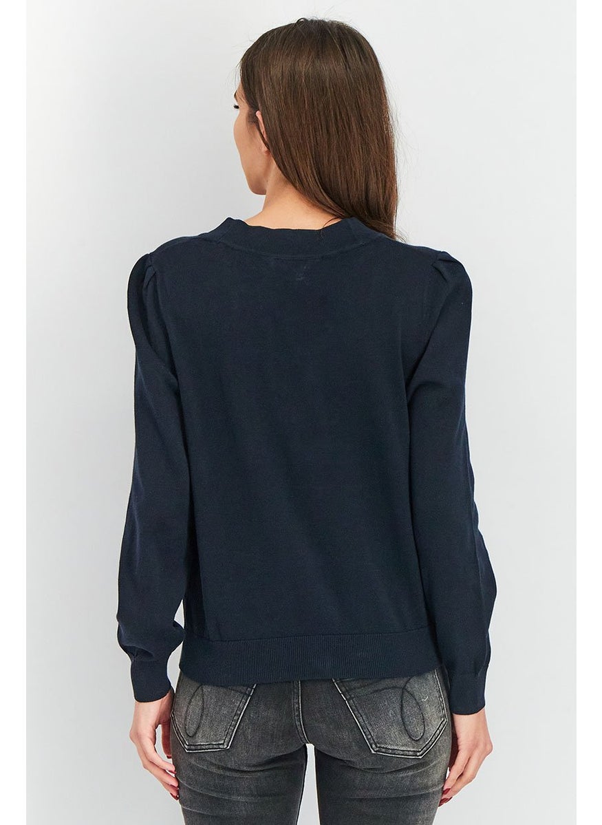 Tchibo - Women V-Neck Plain Cardigan, Black - Image 1