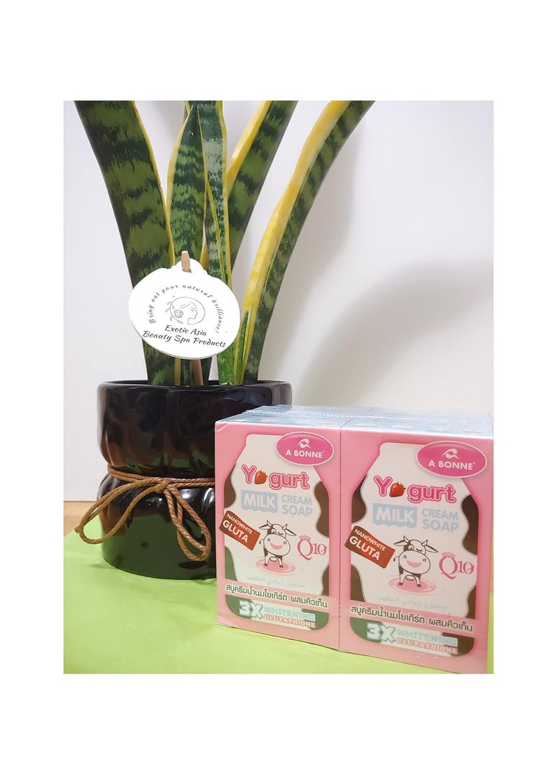A Bonne X2 Boxes Yogurt Cream Soap Nano White Q10 X 3 Glutathione 90g
