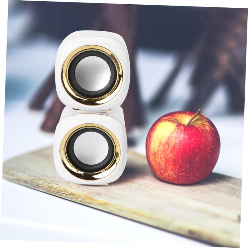 مكبرات صوت سطح المكتب صغيرة بحجم USB تصميم معدني مدخل سلكي صوت ستريو للكمبيوتر المحمول والهاتف - Image 5