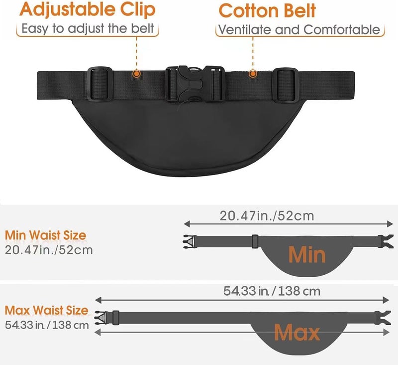 Aepigo Men’s Waist Bag with Waterproof Pocket & RFID Protection | Lightweight and Adjustable Fanny Pack Belt Pouch for Hiking, Travel & Outdoor Sports (Black) - Image 5