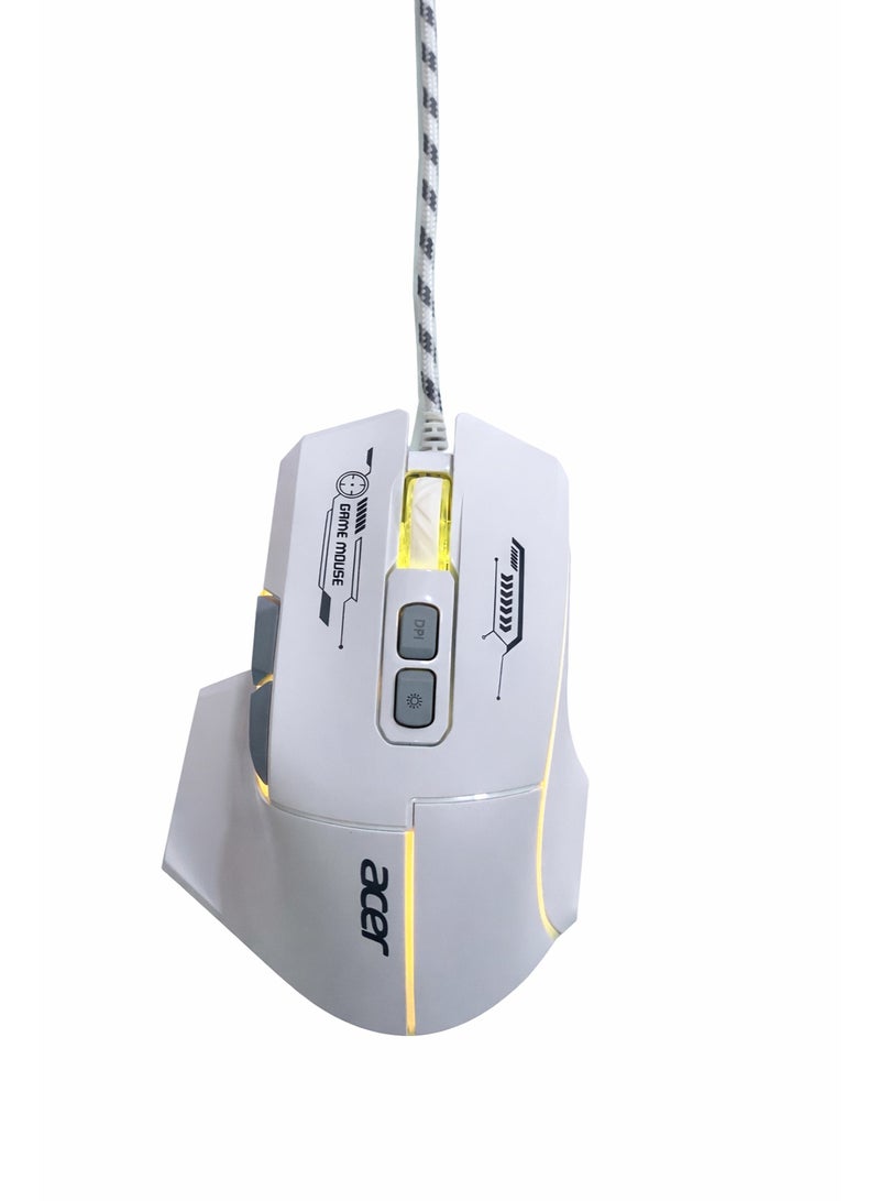 أيسر يتميز ماوس Acer OMW950 السلكي بتصميم مريح ودقة قابلة للتعديل حتى 7200 DPI، مما يوفر تحكمًا دقيقًا وأداءً سلسًا للألعاب والاستخدام اليومي. - Image 1