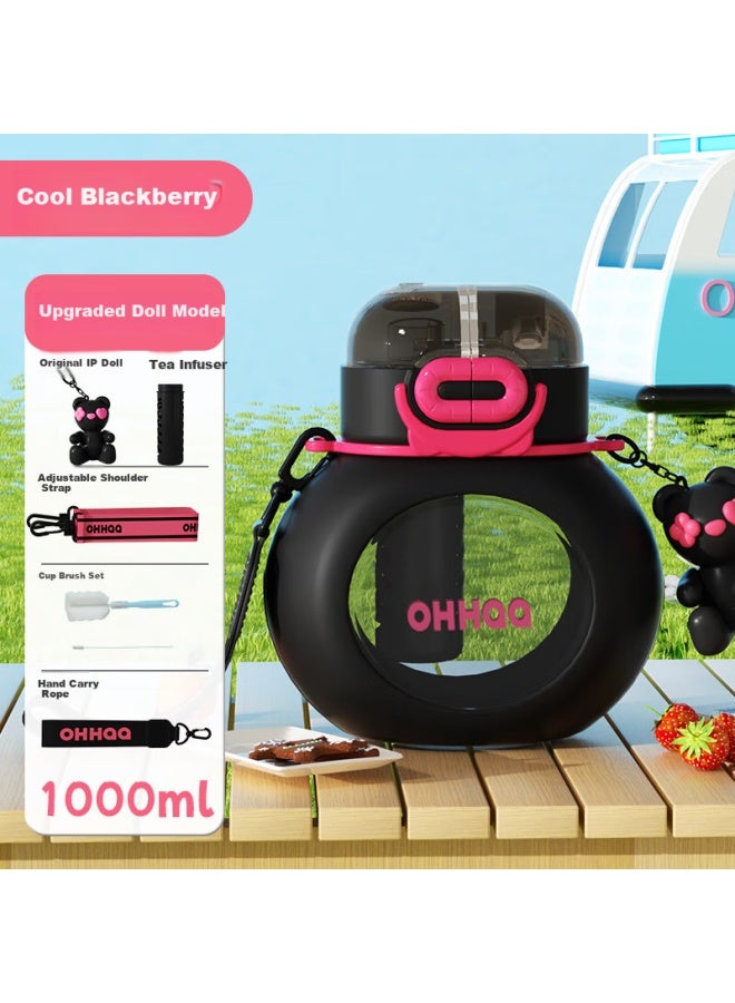 Ohhaa Children'S Large Belly Cup With Large Capacity Tritan, Suitable For Hot Water, With Scale, Straw Cup For Girls, Sports Water Bottle - Image 1