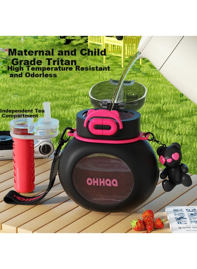 Ohhaa Children'S Large Belly Cup With Large Capacity Tritan, Suitable For Hot Water, With Scale, Straw Cup For Girls, Sports Water Bottle - Image 5