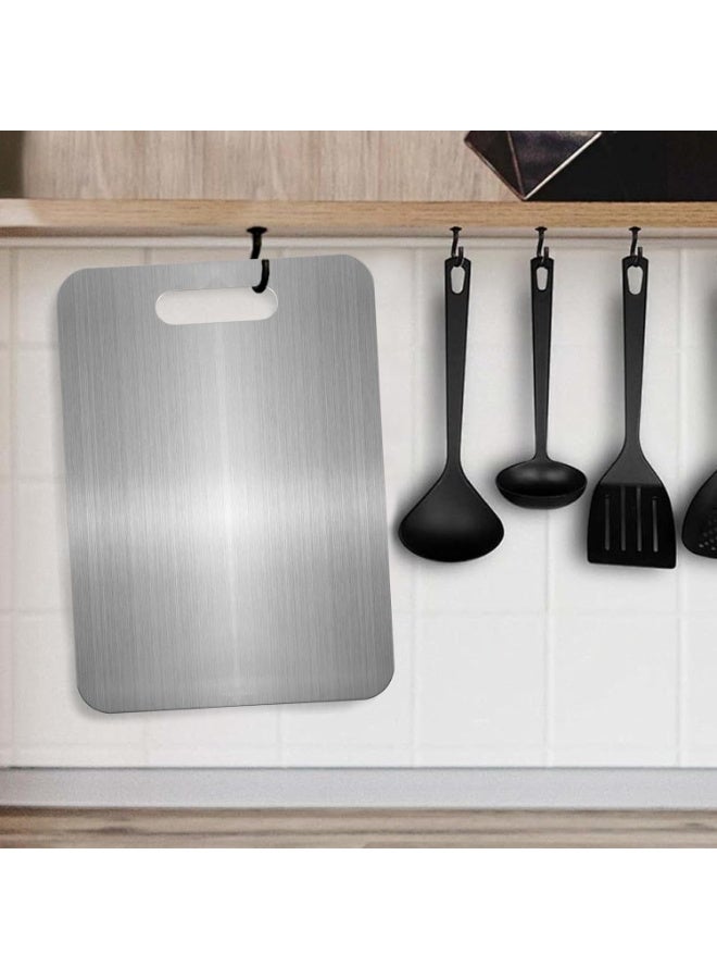 Furlale Stainless Steel Cutting Board 39×28cm – Double-Sided Kitchen Chopping Board for Meat, Vegetables & Fruit, Hygienic Non-Porous Easy Clean Durable Cutting Board - Image 2